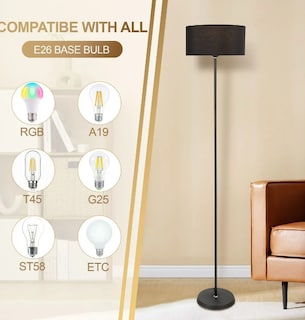 Foto 4 | Foto 4 | Lámpara De Pie Moderna Para Sala Y Recámara Modelo Negra