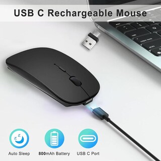 Foto 5 | Foto 5 | Mouse Inalámbrico Suteke Plata Tipo C Recargable Silencioso Compatible Con Macbook Air Pro Ipad Imac