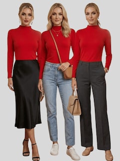 Foto 7 | Foto 7 | Blusas Mujer Manga Larga Interior Térmico Invierno Bl-1039 Rojo Dama