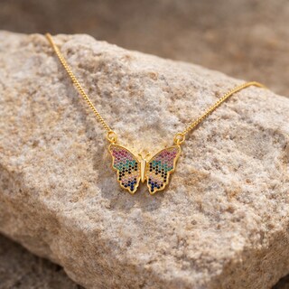 Foto 2 | Foto 2 | Collar Yoiko Alaria Mariposa Dorado Con Zirconias Multicolor