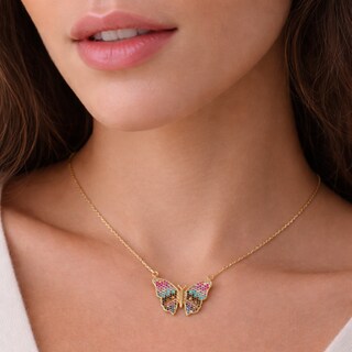 Foto 4 | Foto 4 | Collar Yoiko Alaria Mariposa Dorado Con Zirconias Multicolor