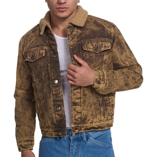 Foto 1 | Foto 1 | Chamarra De Mezclilla MCHK 8109 Interior De Borrego Caballero Pintada