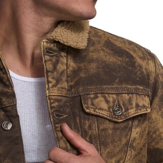 Foto 3 | Foto 3 | Chamarra De Mezclilla MCHK 8109 Interior De Borrego Caballero Pintada