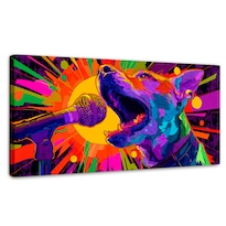 Cuadro Decorativo Recámara Pop Art Canvas Perro Star 120x60