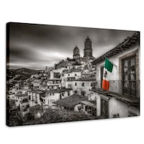Cuadro Decorativo México Canvas Taxco Pueblo Luz 90x60