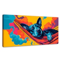 Cuadro Decorativo Recámara Pop Art Canvas Hammaca Dog 120x60