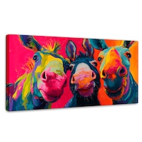 Cuadro Decorativo Recámara Pop Art Canvas Manada Luminosa 120x60