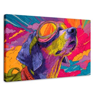 Foto 1 | Foto 1 | Cuadro Decorativo Recámara Pop Art Canvas Fly Pop Dog 90x60
