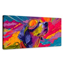 Cuadro Decorativo Recámara Pop Art Canvas Fly Pop Dog 120x60