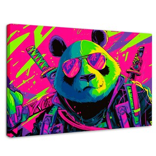 Foto 1 | Foto 1 | Cuadro Decorativo Recámara Pop Art Canvas Panda Ninja Vibes 90x60