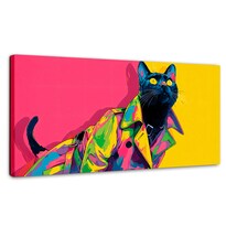 Cuadro Decorativo Recámara Pop Art Canvas Gato Urban 120x60