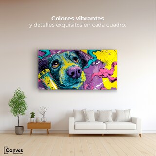 Foto 2 | Foto 2 | Cuadro Decorativo Recámara Pop Art Canvas Perro De Alturas 120x60