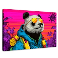 Cuadro Decorativo Recámara Pop Art Canvas Panda Style 90x60