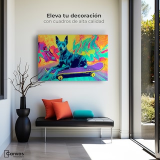 Foto 3 | Foto 3 | Cuadro Decorativo Recámara Pop Art Canvas Perro Street Art 90x60