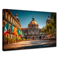 Cuadro Decorativo México Canvas Zócalo Luz 90x60
