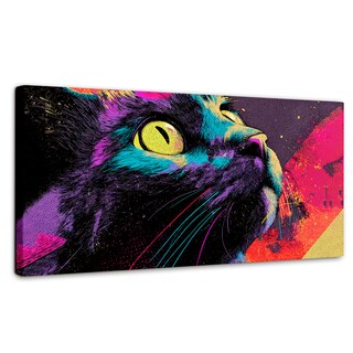 Foto 1 | Foto 1 | Cuadro Decorativo Recámara Pop Art Canvas Cat Vibes 120x60