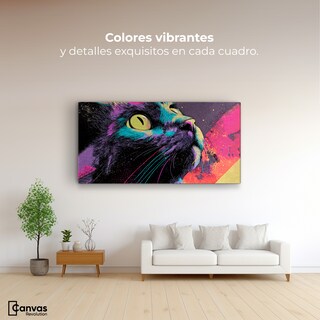 Foto 2 | Foto 2 | Cuadro Decorativo Recámara Pop Art Canvas Cat Vibes 120x60