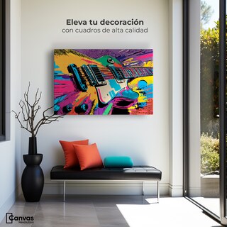 Foto 3 | Foto 3 | Cuadro Decorativo Recámara Pop Art Canvas Pop Guitar 90x60