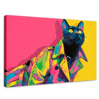 Foto 1 | Foto 1 | Cuadro Decorativo Recámara Pop Art Canvas Gato Urban 90x60