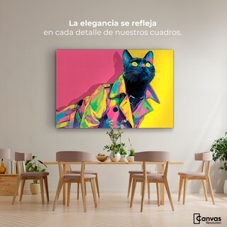 Foto 2 | Foto 2 | Cuadro Decorativo Recámara Pop Art Canvas Gato Urban 90x60
