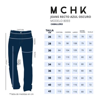 Foto 5 | Foto 5 | Jeans De Mezclilla MCHK 8093 Corte Recto Caballero Azul Oscuro
