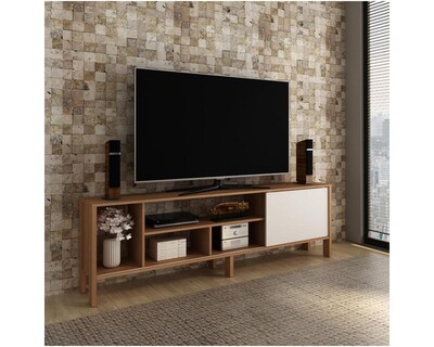Foto 2 | Foto 2 | Mueble para Tv Madik Rack Moderno Blanco para Pantalla Hasta 65 Pulgadas con Puerta Corrediza