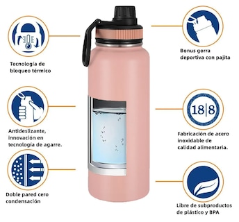 Foto 3 | Foto 3 | Termo Acero Inoxidable 304 Doble Pared 1100 Ml Modelo Rosa