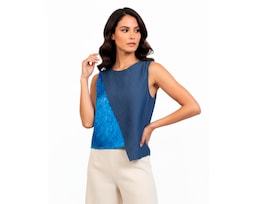Blusa ÁngeLozano Asimétrica Azul para Mujer