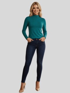 Foto 2 | Foto 2 | Set 2 Blusas Manga Larga Unitalla Interior Térmico Bl-1039-px2 Jade Y Blanco Invierno Dama