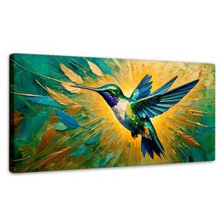 Foto 1 | Foto 1 | Cuadro Decorativo Sala Estela Colibrí Oro 120x60