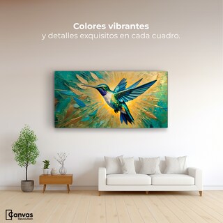 Foto 2 | Foto 2 | Cuadro Decorativo Sala Estela Colibrí Oro 120x60