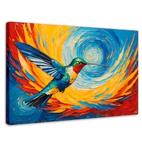 Cuadro Decorativo Sala Colibrí Abstracción 90x60
