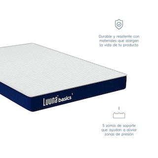 Foto 3 | Foto 3 | Colchón Individual En Caja Luuna Basics 1 Espuma + 2 Almohadas Ajustables Firmes