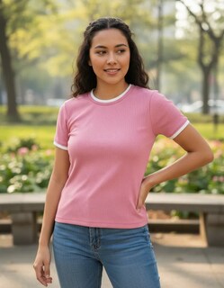 Foto 3 | Foto 3 | Playera Casual Manga Corta 2815 Rosa para Mujer