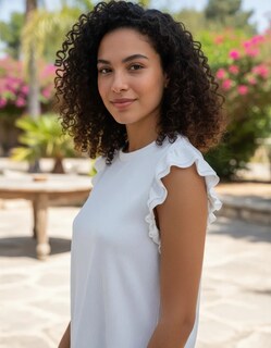 Foto 2 | Foto 2 | Playera Casual Rib Manga Corta 3802 Hueso para Mujer