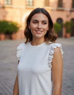 Foto 3 | Foto 3 | Playera Casual Rib Manga Corta 3802 Hueso para Mujer