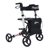 Andadera Rollator Plegoo De Aluminio Ultra Plegable Blanca