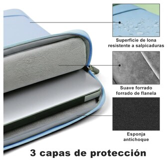 Foto 4 | Foto 4 | Funda Protectora para Laptop Tipo Maletín Azul