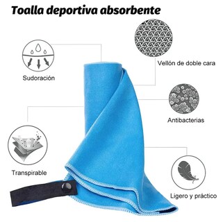 Foto 2 | Foto 2 | Juego De Toallas Deportivas Absorbentes Secado Rápido Modelo Azul