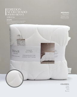 Foto 4 | Foto 4 | Set Edredón Sienna B.Kind & Beyond Matrimonial Queen Size Extra Suave Blanco 3 pzas