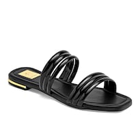 Moramora Sandalia Piso Para Mujer Negro Charol Cod 140578-e