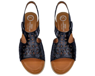 Foto 7 | Foto 7 | Sandalia Enco Footwear Negro Piel Genuina Plataforma 4.5 Cm Con Velcro Ajustable Para Mujer