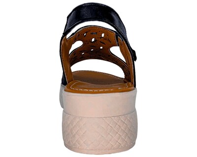 Foto 8 | Foto 8 | Sandalia Enco Footwear Negro Piel Genuina Plataforma 4.5 Cm Con Velcro Ajustable Para Mujer
