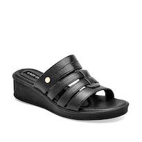 Lady One Sandalia Cuña Para Mujer Negro Cod 140486-e