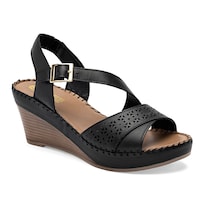 Lobo Solo Sandalia Cuña Para Mujer Negro Cod 140582-e