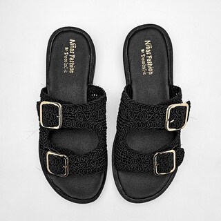 Foto 3 | Foto 3 | Niñas Fashion Sandalia Piso Para Mujer Negro Cod 140927-e