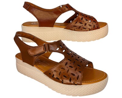 Foto 3 | Foto 3 | Sandalia Enco Footwear Tang Piel Genuina Plataforma 4.5 Cm Con Velcro Ajustable Para Mujer