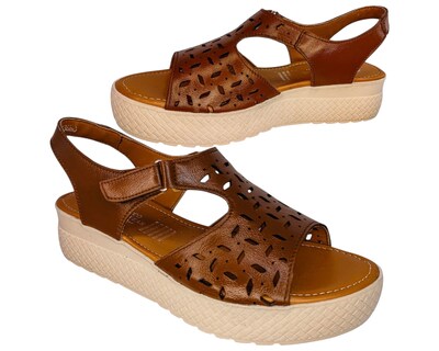 Foto 4 | Foto 4 | Sandalia Enco Footwear Tang Piel Genuina Plataforma 4.5 Cm Con Velcro Ajustable Para Mujer