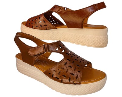 Foto 5 | Foto 5 | Sandalia Enco Footwear Tang Piel Genuina Plataforma 4.5 Cm Con Velcro Ajustable Para Mujer