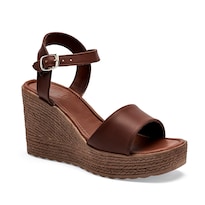 Queen Sandalia Cuña Para Mujer Café Cod 140785-e